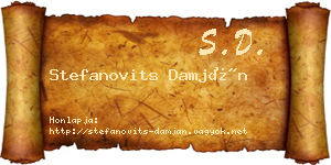 Stefanovits Damján névjegykártya